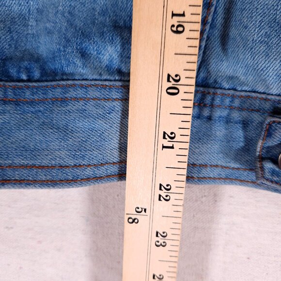 RVCA Grillo Special Edition Denim Jacket Womens XS Pockets Artsy Interior Jean - Picture 6 of 13